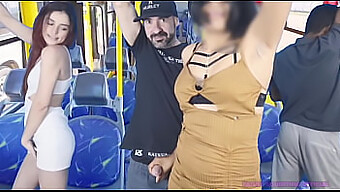 A Seductive Woman Is Touched And Ejaculated Upon On A Busy Bus!