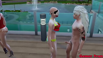 Hinata E Suas Amigas Se Entregam A Diversão Na Piscina E Exploram Fantasias De Ménage À Trois Com Videl