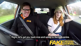 Redheaded Babe Gives Better Than She Drives In Public