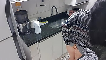 Lady In The Kitchen Indulges In Sensual Self-Pleasure