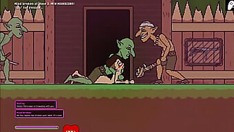 En La Tercera Etapa Del Juego Hentai, Una Mujer Desnuda Cautiva Lucha Contra Los Goblins Lujuriosos, Sucumbiendo En Última Instancia A Sus Avances Y Recibiendo Una Follada Brutal, Tragando Copiosas Cantidades De Semen