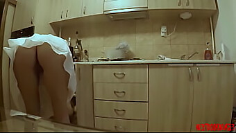 Seductive Step-Sister Caught On Hidden Camera In The Kitchen