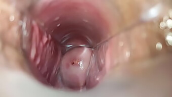 Intimate View Of A Woman Reaching Climax Inside Her Vagina