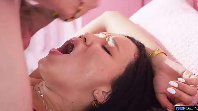 Asian Beauty Gets Facial From Well-Endowed Partner In Intense Fuck Session