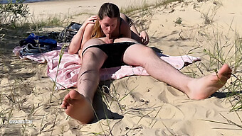 Naked Teen Couple Engages In Oral Sex At The Beach